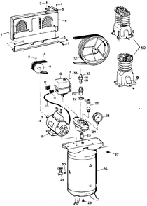 Air-Compressor Parts Diagram and Parts List for VT518701  Campbell Hausfeld Compressor